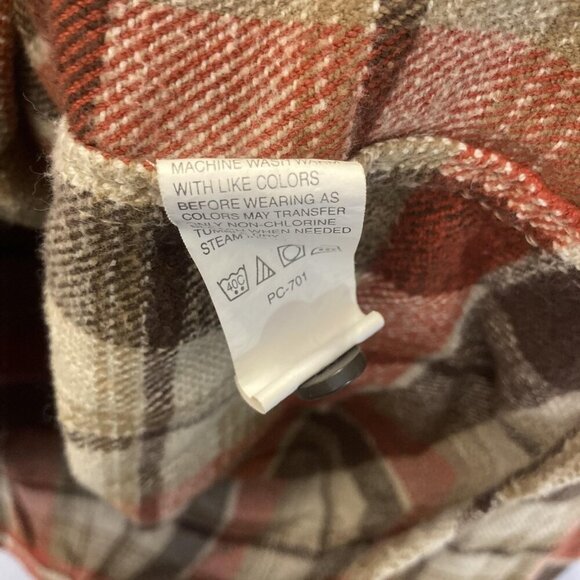 Timberland Flannel Button Up Shirt Mens 2XL Brown Red Plaid Pocket Classic Fall - Picture 12 of 15